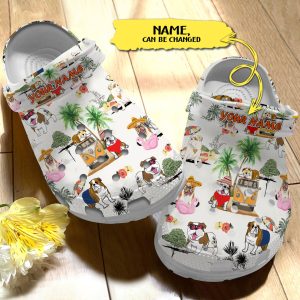 GCS16050206custom 2, Rock Your Summer, New Design Lightweight And Breathable Bulldog Collection Crocs, Easy to Clean!, Breathable, New Design