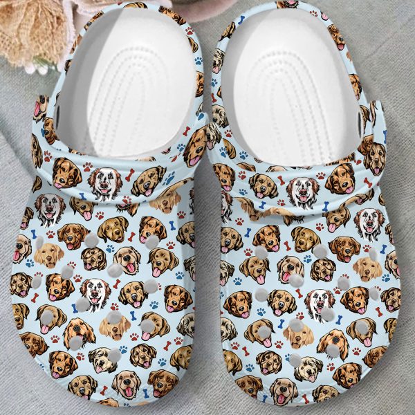 GCS1608199ch ads1, Lightweight Non-slip And Safety Golden Retriever Dog On The Light Blue Crocs, Order Now for a Special Discount!, Light Blue, Non-slip, Safety