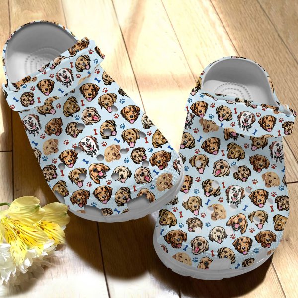 GCS1608199ch ads2, Lightweight Non-slip And Safety Golden Retriever Dog On The Light Blue Crocs, Order Now for a Special Discount!, Light Blue, Non-slip, Safety