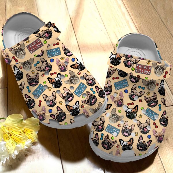 GCS1708107ch ads1, Breathable And Water-Resistant French Bulldog On The Beige Crocs, Quick Delivery Available!, Beige, Breathable, Water-Resistant