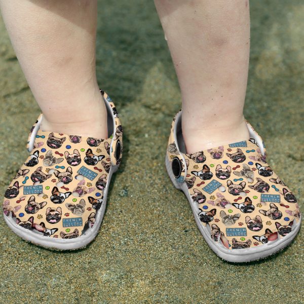 GCS1708107ch ads5, Breathable And Water-Resistant French Bulldog On The Beige Crocs, Quick Delivery Available!, Beige, Breathable, Water-Resistant