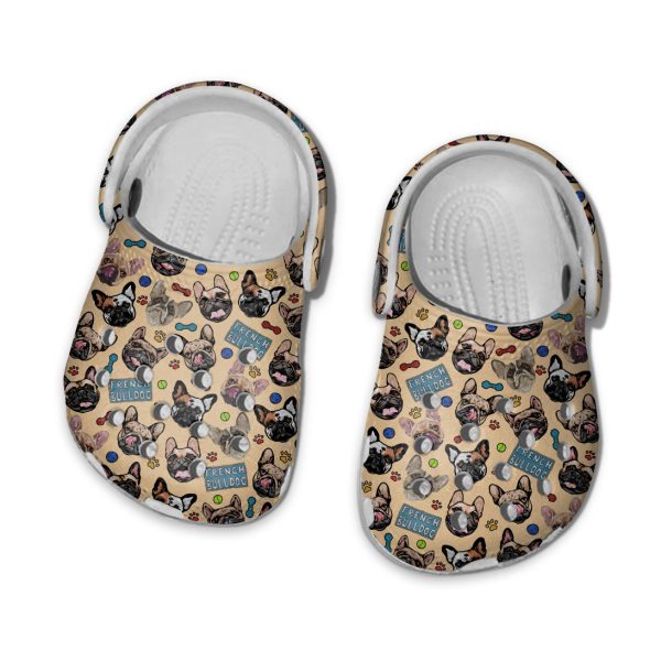 GCS1708107ch ads7, Breathable And Water-Resistant French Bulldog On The Beige Crocs, Quick Delivery Available!, Beige, Breathable, Water-Resistant