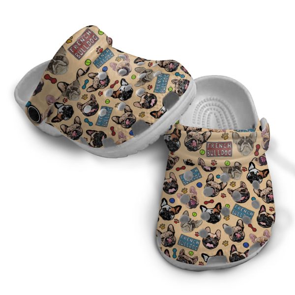GCS1708107ch ads8, Breathable And Water-Resistant French Bulldog On The Beige Crocs, Quick Delivery Available!, Beige, Breathable, Water-Resistant
