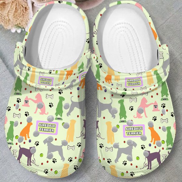 GCS1907103ch ads3, Adult Unisex Good-looking And Colorful Airedale Terrier Camo Crocs, Fast Shipping!, Adult, Colorful, Good-looking, Unisex