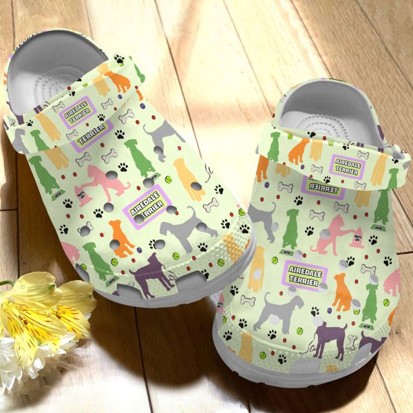 GCS1907103ch ads6, Adult Unisex Good-looking And Colorful Airedale Terrier Camo Crocs, Fast Shipping!, Adult, Colorful, Good-looking, Unisex