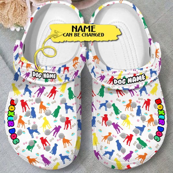 GCS2202201ch custom 4 1, Personalized Breathable And Colorful “Boxer Dog” Limited Edition Crocs, Fun And Safe for Outdoor Play!, Breathable, Colorful, Limited Edition, Personalized