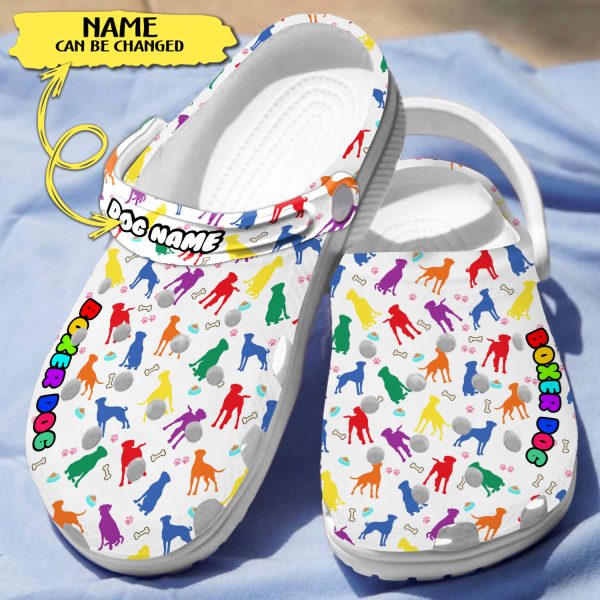 GCS2202201ch custom 5 1, Personalized Breathable And Colorful “Boxer Dog” Limited Edition Crocs, Fun And Safe for Outdoor Play!, Breathable, Colorful, Limited Edition, Personalized