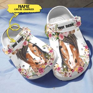 GCS28042013 chay ads, Customized Love Horse Floral Pattern Crocs, Fast Shipping Available, Customized