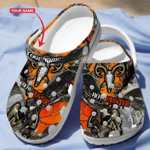 GCT1208301Custom mock2 jpg, Special Design Stylish And Cool Bow Hunting With Custom Name Crocs, Quick Delivery Available!, Cool, Special, Stylish