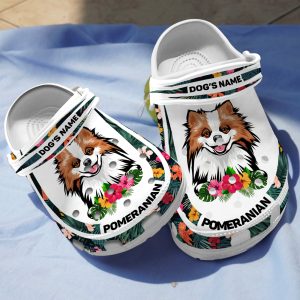 GCT2008101custom ads 1, Lightweight And Non-slip “Pomeranian” With Customized Dog Name Crocs, Order Now for a Special Discount!, Customized, Non-slip