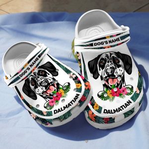 GCT2008103custom ads 1, Lightweight Non-slip And Safety “Dalmatian” With Customized Dog Name Crocs, Fast Shipping!, Customized, Non-slip, Safety