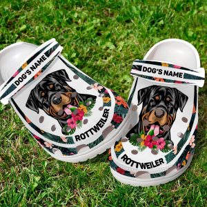 GCT2008104custom ads 6 scaled 1, Breathable And Water-Resistant “Rottweiler” With Customized Dog Name Crocs, Easy to Buy!, Breathable, Customized, Water-Resistant