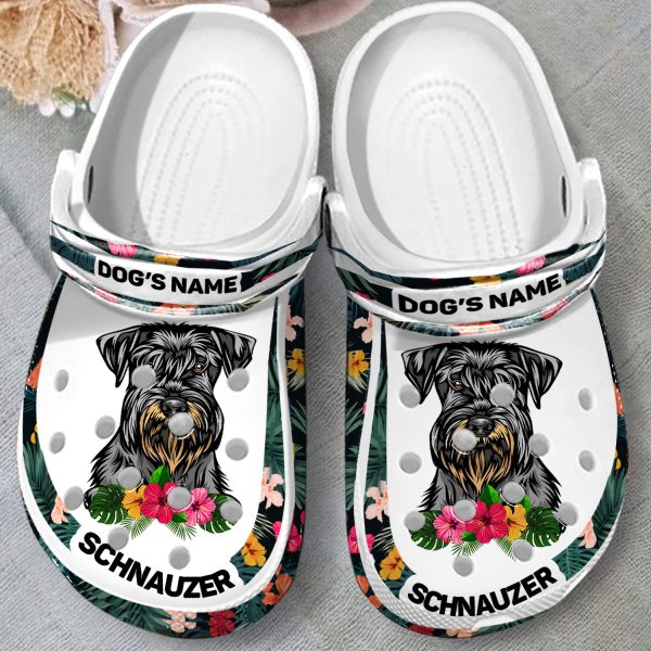 GCT2008105custom ads 2, Lightweight Non-slip And Breathable “Schnauzer” With Customized Dog Name Crocs, Quick Delivery Available!, Breathable, Customized, Non-slip
