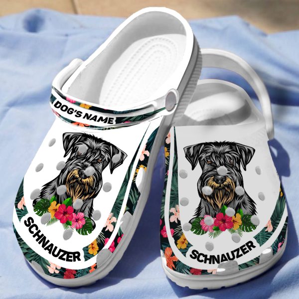 GCT2008105custom ads 3, Lightweight Non-slip And Breathable “Schnauzer” With Customized Dog Name Crocs, Quick Delivery Available!, Breathable, Customized, Non-slip