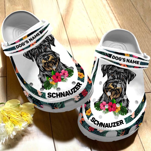 GCT2008105custom ads 4, Lightweight Non-slip And Breathable “Schnauzer” With Customized Dog Name Crocs, Quick Delivery Available!, Breathable, Customized, Non-slip