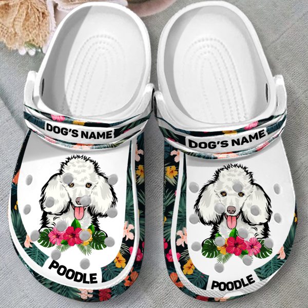 GCT2008110custom ads 2, Lightweight Non-slip And Safety Poodle With Customized Dog Name Crocs, Order Now for a Special Discount!, Customized, Non-slip, Safety