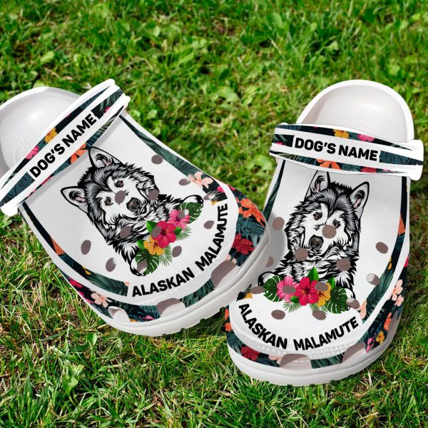 GCT2308101custom ads 6 scaled 1, Lightweight Non-slip And Safety “Alaskan Malamute” With Customized Dog Name Crocs, Perfect for Outdoor Play!, Customized, Non-slip, Safety