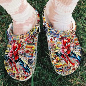 GCU0208106ch-ads-6-600×600-1.jpg, Colorful Design Of Water-resistant And Fuzzy Marvel Spiderman Crocs, Colorful, Fuzzy, Water-Resistant