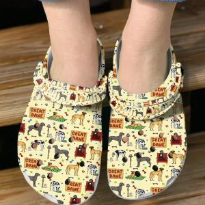 GCU0505102 ads 5, Make Your Life Colorful, Non-slip And Love Great Dane On The Beige Crocs, Quick Delivery Available!, Beige, Colorful, Non-slip