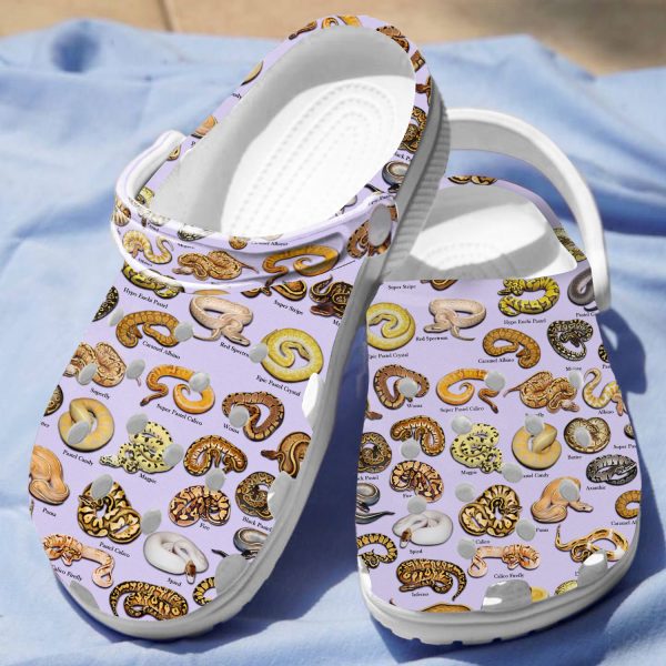 GCU0707115ch ads 3, Unisex Classic And Non-slip Types Of Ball Pythons On The Light Purple Crocs, Order Now for a Special Discount!, Classic, Non-slip, Purple, Unisex
