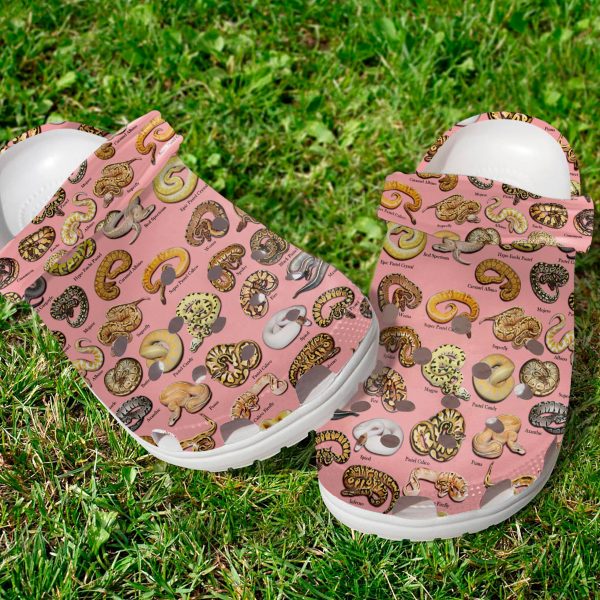 GCU0707116ch ads 6 scaled 1, Perfect for Women, Lightweight And Non-slip Types Of Ball Pythons On The Light Pink Crocs, Quick Delivery Available!, Light Pink, Non-slip, Women