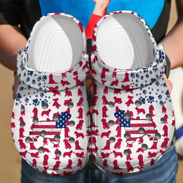 GCU110602ch ads 5, Perfect for Men, Breathable And Cool Cocker Spaniel American Flag Crocs, Quick Delivery Available!, Breathable, Cool, Men
