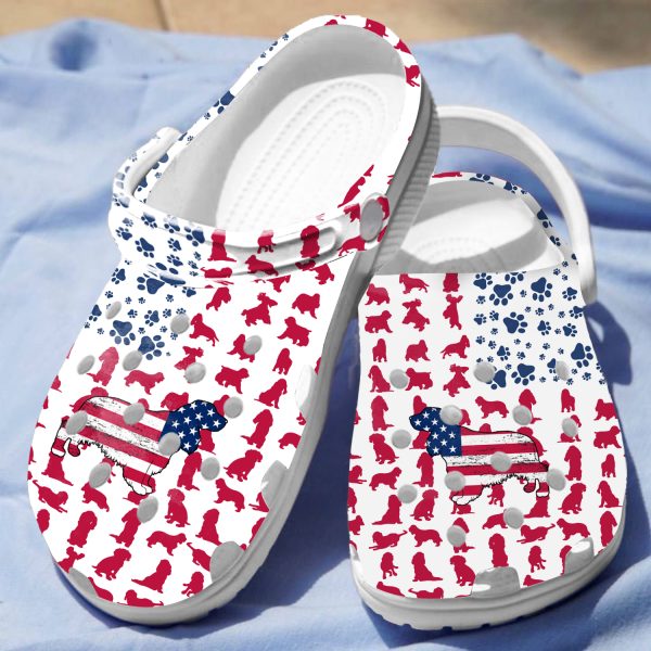 GCU110602ch ads 8, Perfect for Men, Breathable And Cool Cocker Spaniel American Flag Crocs, Quick Delivery Available!, Breathable, Cool, Men
