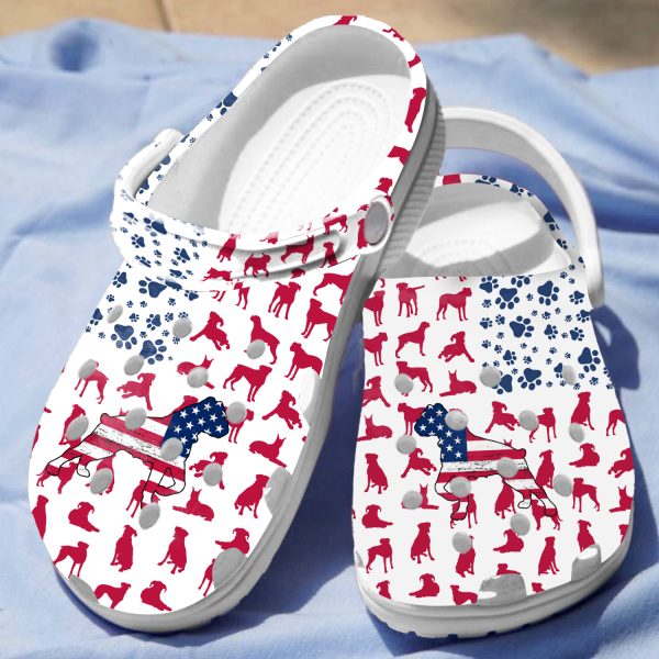 GCU110603ch ads 8, New Design Boxer Dog American Flag Limited Edition Adult Crocs, Adult, Limited Edition, New Design