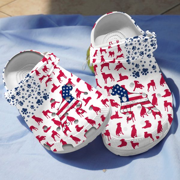 GCU110603ch ads 9, New Design Boxer Dog American Flag Limited Edition Adult Crocs, Adult, Limited Edition, New Design