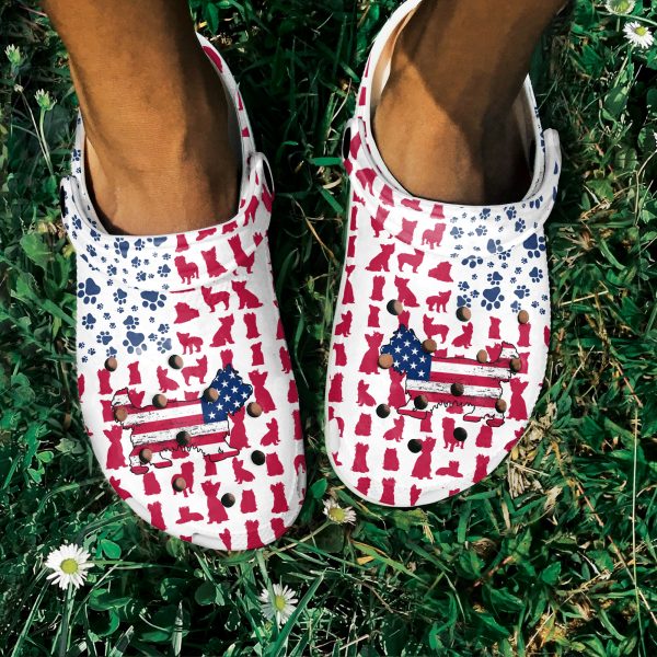 GCU110604ch ads 4, Lovely Yorkshire Terrier American Flag Limited Edition Unisex Adult Crocs, Adult, Limited Edition, Unisex