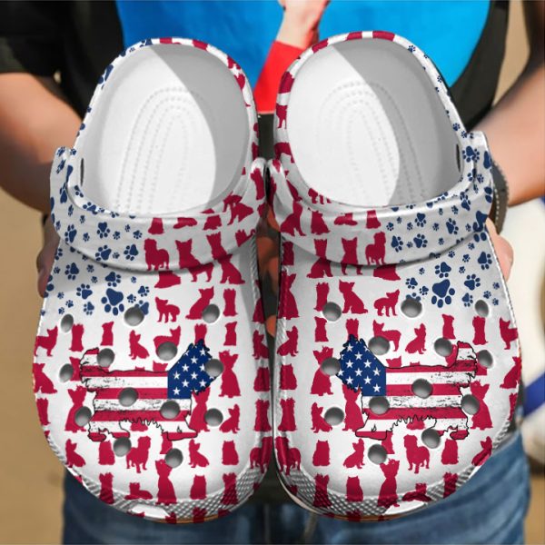 GCU110604ch ads 5, Lovely Yorkshire Terrier American Flag Limited Edition Unisex Adult Crocs, Adult, Limited Edition, Unisex