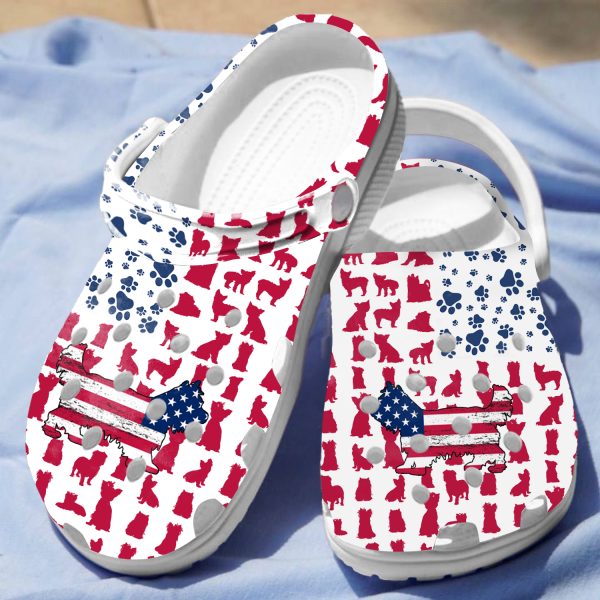 GCU110604ch ads 8, Lovely Yorkshire Terrier American Flag Limited Edition Unisex Adult Crocs, Adult, Limited Edition, Unisex