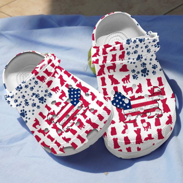 GCU110604ch ads 9, Lovely Yorkshire Terrier American Flag Limited Edition Unisex Adult Crocs, Adult, Limited Edition, Unisex
