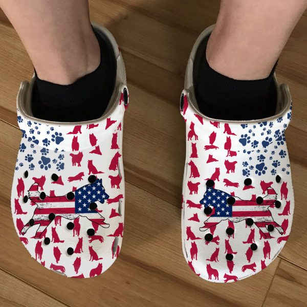 GCU110608ch ads 1, Lovely Siberian Husky American Flag Limited Edition Clogs, Special Crocs For Adult, Adult, Limited Edition, Special