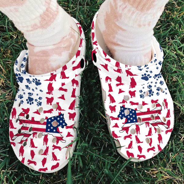 GCU110608ch ads 6, Lovely Siberian Husky American Flag Limited Edition Clogs, Special Crocs For Adult, Adult, Limited Edition, Special