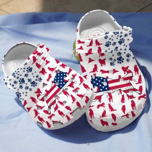 GCU110608ch ads 9, Lovely Siberian Husky American Flag Limited Edition Clogs, Special Crocs For Adult, Adult, Limited Edition, Special