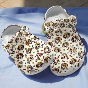 GCU1108103ch ads 4, Breathable And Water-Resistant Beagle Dog On The Beige Crocs, Quick Delivery Available!, Beige, Breathable, Water-Resistant