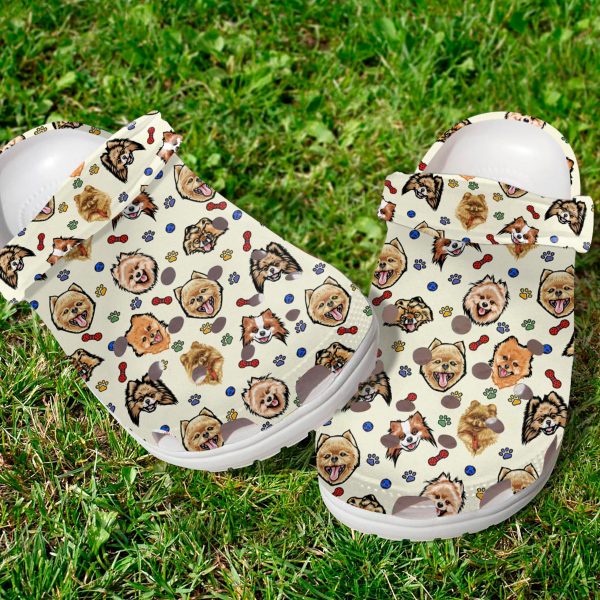 GCU1108110ch ads 1 scaled 1, Breathable Lightweight And Non-slip Pomeranian Dog On the Beige Crocs, Fun And Safe for Outdoor Play!, Beige, Breathable, Non-slip