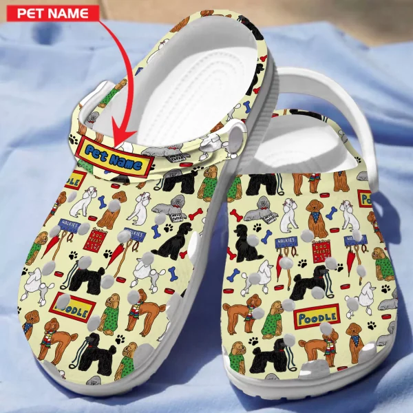 GCU2206303custom mockup 1 jpg, Breathable Non-slip And Lightweight Beautiful Poodle Dogs Crocs, Order Now for a Special Discount!, Breathable, Non-slip