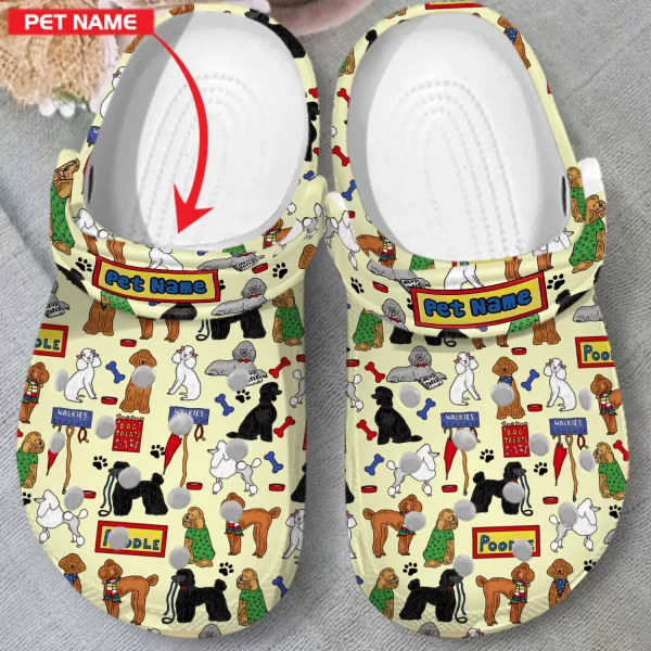 GCU2206303custom mockup 3 jpg, Breathable Non-slip And Lightweight Beautiful Poodle Dogs Crocs, Order Now for a Special Discount!, Breathable, Non-slip