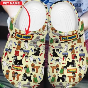 GCU2206303custom mockup 4 jpg, Breathable Non-slip And Lightweight Beautiful Poodle Dogs Crocs, Order Now for a Special Discount!, Breathable, Non-slip