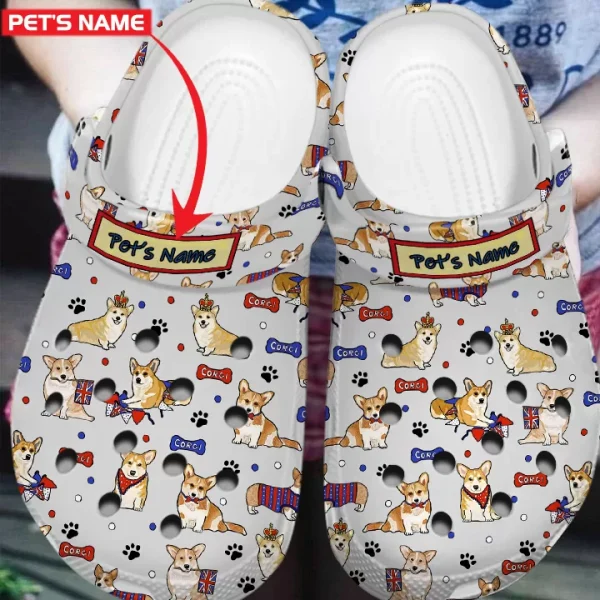 GCU2206313custom mockup 3 jpg, Personalized Lightweight And Water-Resistant Beautiful Corgi Dogs Custom Crocs, Quick Delivery Available!, Personalized, Water-Resistant
