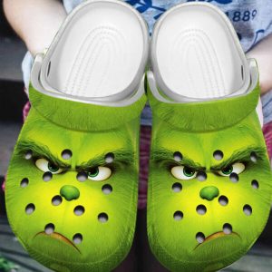 GCU2304107 ads 2 600×600 2, Lightweight And Non-slip Grinch Face Green Crocs, Green, Non-slip
