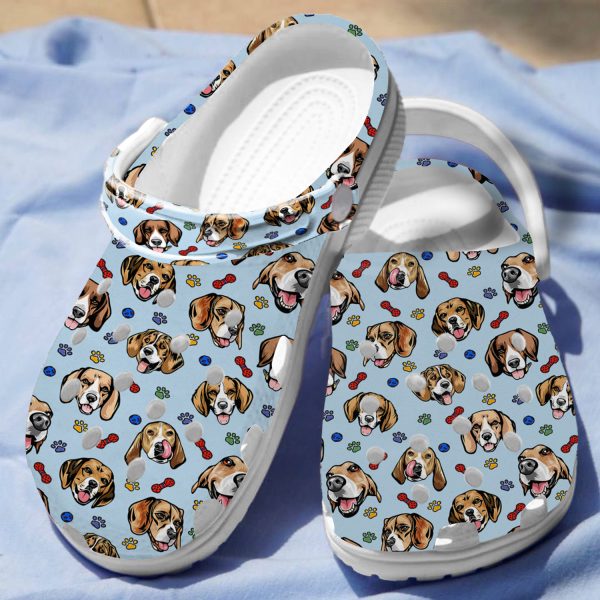GCU2308101ch ads 2, Lightweight Non-slip And Breathable Beagle Dog On The Light Blue Crocs, Perfect for Outdoor Play!, Breathable, Light Blue, Non-slip