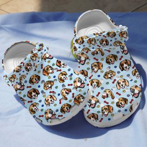 GCU2308101ch ads 4, Lightweight Non-slip And Breathable Beagle Dog On The Light Blue Crocs, Perfect for Outdoor Play!, Breathable, Light Blue, Non-slip