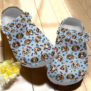 GCU2308101ch ads 5, Lightweight Non-slip And Breathable Beagle Dog On The Light Blue Crocs, Perfect for Outdoor Play!, Breathable, Light Blue, Non-slip