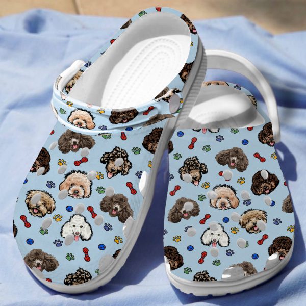 GCU3108102ch ads 2, Breathable And Water-Resistant Poodles Collection On the Light Blue Crocs, Order Now for a Special Discount!, Breathable, Light Blue, Water-Resistant