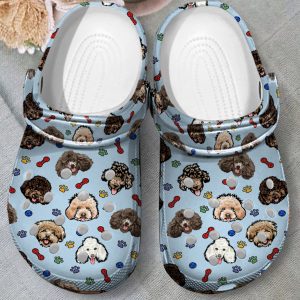 GCU3108102ch ads 3, Breathable And Water-Resistant Poodles Collection On the Light Blue Crocs, Order Now for a Special Discount!, Breathable, Light Blue, Water-Resistant