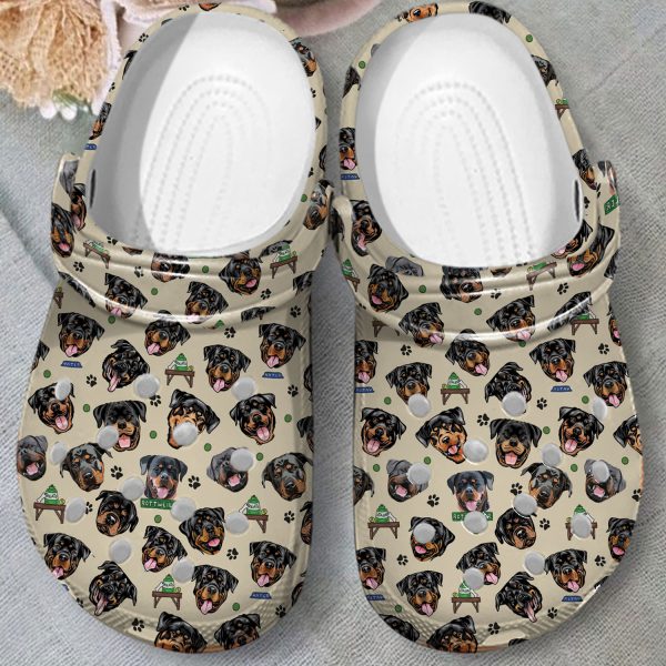 GCY1108102ch ads2 1, Lightweight Non-slip And Safety Rottweiler Dog On The Beige Crocs, Order Now for a Special Discount!, Beige, Non-slip, Safety