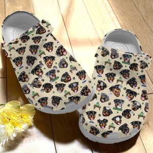 GCY1108102ch ads6 1, Lightweight Non-slip And Safety Rottweiler Dog On The Beige Crocs, Order Now for a Special Discount!, Beige, Non-slip, Safety